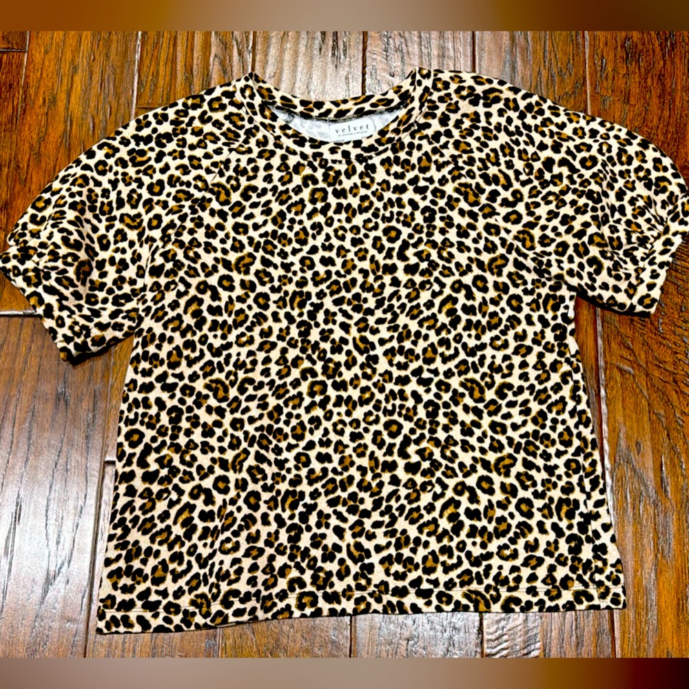 “Velvet” animal print top, size small